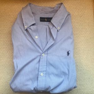 Blue and white Ralph Lauren dress shirt